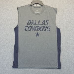 Dallas Cowboys Sleeveless Performance Shirt Gray Blue Men’s Medium